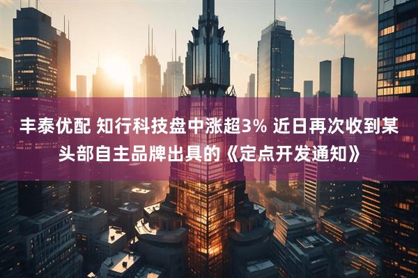 丰泰优配 知行科技盘中涨超3% 近日再次收到某头部自主品牌出具的《定点开发通知》